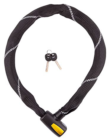 VINZ Veymont Kettenschloss ø8,3mm | Fahrradschloss ART 2 Zertifikat | Schloss für Fahrrad E-bike Kunstfaserummantelung | Kette Panzerschloss aus gehärtetem Stahl | 200 cm