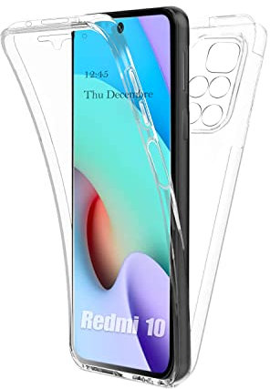 AURSTORE Coque pour Xiaomi Redmi 10,Protection intégrale Avant + Arrière en Rigide, Housse Etui Pochette Tactile Protection 360 degré