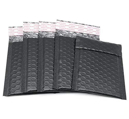 5x7 Inch Black Poly Bubble Mailers Small Self-Sealing Shipping Bags 100Pack