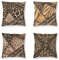 4er Set Kissenbezug 35x35cm,Brauner und schwarzer Leopard Muster Doppelseitiges Dekorative kissenbezüge Samt kissenhüllen Mit verstecktem Reißverschluss,für Sofa Schlafzimmer,Büro,Dekoration,Geschenk