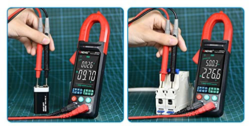 ECI ÉLECTROFOURNITURE ST211 Pince ampèremétrique Numérique 6000 Comptes Multimètre DC/AC Testeur de Tension de Courant Auto Amp Hz Grand Écran Couleur NCV Ohm Test