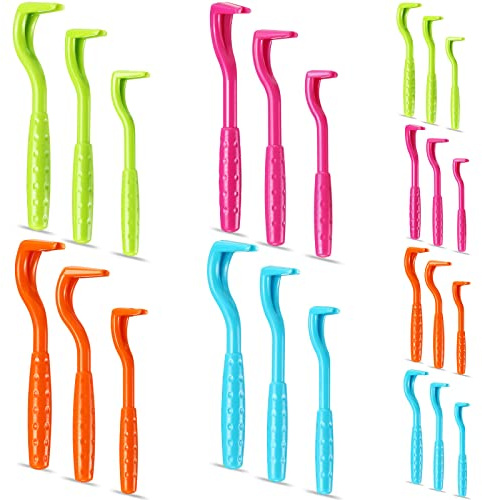 Kittmip 24 Pcs Tick Remover Plastic Tick Remover Tools Tick Puller Removal Tick Grabber for Dogs Cats Humans, 3 Sizes (Blue, Green, Orange, Rose Red)