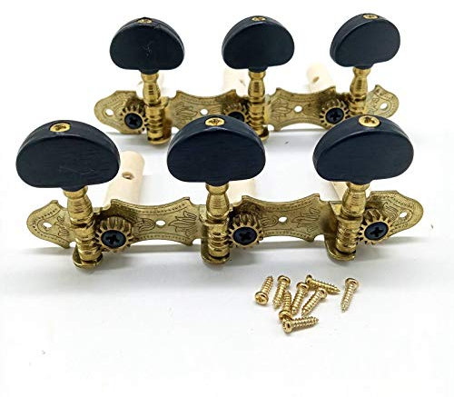 Ocnvlia Gauche Droite Guitare Classique Cordes de RéGlage Piquets MéCaniques MéCaniques Accordeurs CléS 3L3R Accessoires de Guitare Professionnels, Noir