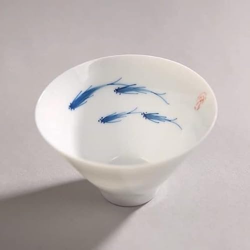 VIXDA Keramik Gaiwan große Kapazität Blaue und weiße Porzellanterrine kreatives Teesieb Büro Retro handbemalte Teetasse