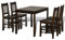 Hommdiy Esstisch mit 4 Stühlen, Essgruppe Esszimmergarnitur Holztisch Küchentisch für Esszimmer küche Braun