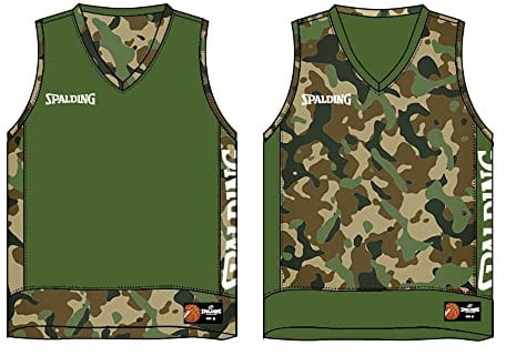 Spalding - Wende-Tank-Top - Basketball-Top - Camouflage/Khaki - Größe L - Sportbekleidung - Basketball