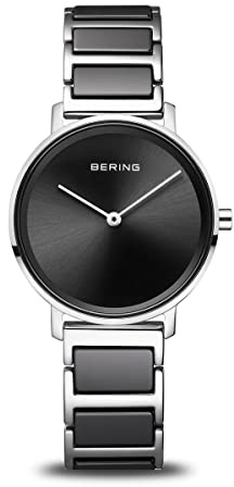 BERING Damen-Armbanduhr, rund, analog, schwarzes Zifferblatt, 18531–742, Schwarz