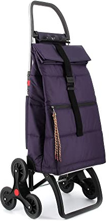 Klappbarer Einkaufstrolley Rolser Big Polar 6 Räder Treppensteiger - Violett