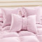 PETTI Artigiani Italiani - Sofakissen aus Samt mit Füllung, Kissenbezüge für Schlafzimmer, Dekokissen mit verdecktem Reißverschluss, Kissen Samt rosa Schleife 1 Stück - 50 x 40 cm
