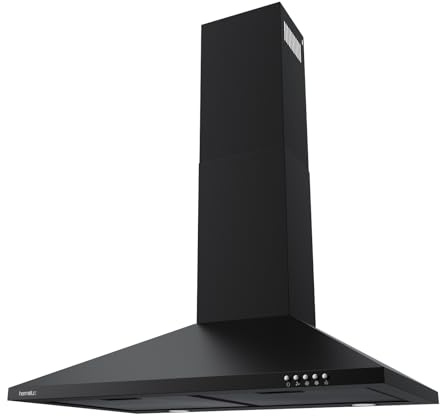 Hermitlux 30 Inch Wall Mount Range Hood, Black Kitchen Vent Hoods