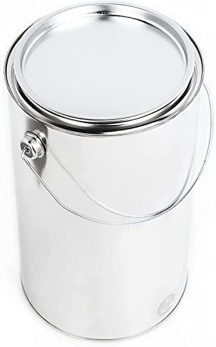 BenBow Weißblecheimer 4X 5 L mit Eindrückdeckel - luftdicht, undurchsichtig, leer, rund - Aufbewahrungsbehälter mit Metallhenkel