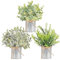 HOFMEFY Metal Potted Plants Artificial Eucalyptus Mini Home Greenery Decor Set of 3 for House Office Balcony Desk Bathroom Decoration