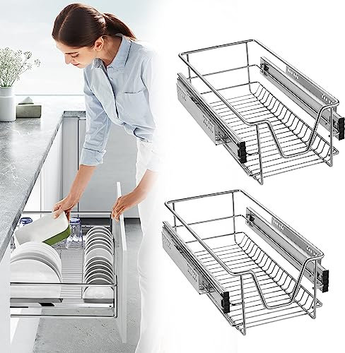 JOIEYOU 2 Cajones Telescópicos para Armarios de 30 cm, Extraíbles de Cocina