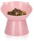Katzennapf,Futternapf Katze,Katzennapf Erhöht mit 15° Neigung Fressnapf Katze,Anti-Erbrechen Katzennäpfe für Futter und Wasser,Rosa
