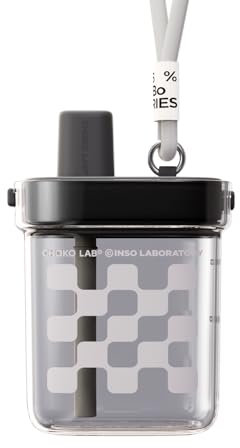 CHAKO LAB Tragbare, flache Wasserflasche, 700 ml, tragbare, quadratische Wasserflasche mit Strohhalm, BPA-freies Tritan, auslaufsicher, leicht, für Reisen, Fitnessstudio, Fitness, Arbeit, Camping usw