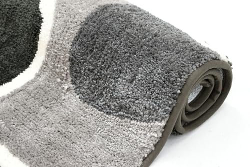 SOGNO Rutschfester Badezimmerteppich, Duschteppich, waschbar und saugfähig, weich (70 x 140 cm, 18 Grau)