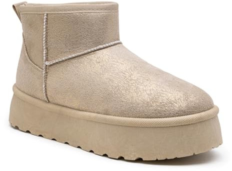 Miro Boho Chic - Stivali New York 23 Stivali Donna Inverno Paillettes Stivali Australiani Donna Stivale Oro Metallizzato Stivaletti Donna Inverno Oro Oro, oro, 39 EU