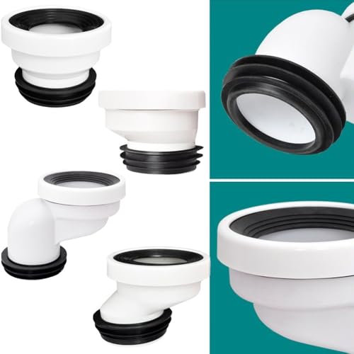 Tuyau de raccordement WC, étanche et étanche, buse de raccordement de WC droite excentrique, pour évacuation des eaux usées, raccord excentrique (D)