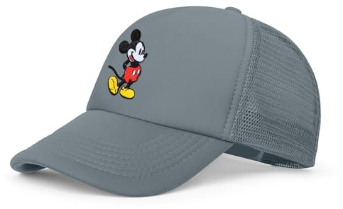 Disney Herren Adult Trucker Hat, Mickey Mouse Mesh Snapback Baseball Cap Baseballkappe, grau, Einheitsgröße