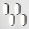 HOFTRONIC 4er Set - C-Series LED Kellerlampe Schwarz - 12W 1160lm Wandleuchte Oval - IP54 LED Feuchtraumleuchte - 4000K Neutralweiß - Wandlampe Deckenlampe für Treppe Flur Keller WC Garage