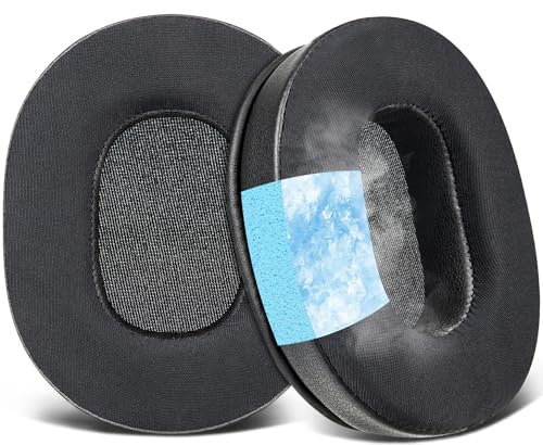 SOULWIT Cooling Gel Earpads Replacement for Audio-Technica ATH-M60X On-Ear Headphones, Ear Pads Cushions with Ice Silk Fabric, High-Density Foam - Black