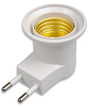CLSSLVVBN Wandmontierte LED Steckdose, Wohnzimmer, Flur, Lichtadapter, Kunststoff, hitzebeständig, E27 Lampenfassung mit EIN/Ausschalter, EU Stecker