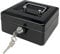 Stahlkassette mit Schlüsselschloss, Metall-Geldkassette mit Geldfach, Geldaufbewahrungsbox mit abschließbarem Deckel (Schwarz, 15 * 12 * 8 CM)…