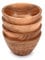 Mahasu Lot de 4 bols à soupe ronds en bois d'acacia multi-usages (11,43 cm x 11,43 cm x 6,35 cm)