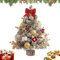 Mini Albero di Natale,60 cm Albero di Natale da Tavolo con LED Luci,Alberi Natale Artificiale con Pigne e Bacche Rosse per Decorazioni Casa Ufficio Interno