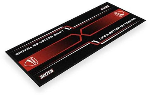 Tapis Moto SIXTEN pour Ducati 95x240cm - Tapis Environnemental Moto - pour Les Paddocks et Le Garage - Lavable et Ecologique - Idéal Cadeau Moto