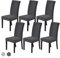 Stretch Samt Stuhlhussen 6er Set – Weiche, Elastische Stuhlbezüge aus Velours für Esszimmerstühle, Waschbare Schutzhülle für Küche, Restaurant, Hotel, Hochzeit und Bankett, dunkelgrau
