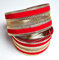 CaPiSo 10m Weihnachtsband Draht Schleifenband Geschenkband mit Sternen Glitzer Adventskranz Dekoartion Advent Weihnachten (Velour 10m 50mm Exclusiv Rot-Gold)