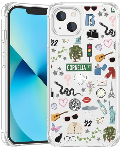 JKLASD Taylorism Musician Phone Case Compatible with iPhone 13,Cool Queen Aesthetic Collage Phone Case for Women Girls Clear TPU Shockproof Cover Cases