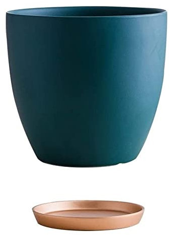 Ceramic Flower Pot for Balcony Hanging or Desktop Decoration Colored Potted Plant Holder (Green 25 * 25 * 28CM)