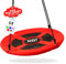 GO!elements Balancoire nid d'oiseau | balancoire nid d oiseaux exterieur | Réglable en hauteur pour enfants & adultes (balançoire familiale) jusqu'à 150 kg de capacité | Taille : ø 100 cm, Coul: Rouge