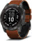 LanQii 26mm QuickFit Armband für Garmin Tactix 8 51mm/Garmin Enduro 3/2/1/Descent Mk3i/Mk2i/Mk2/Mk1, Leder+Silikon Ersatzarmband für Garmin Fenix 8 51mm/7X Pro Solar/7X/6X/6X Pro/5X/5X Puls - Braun