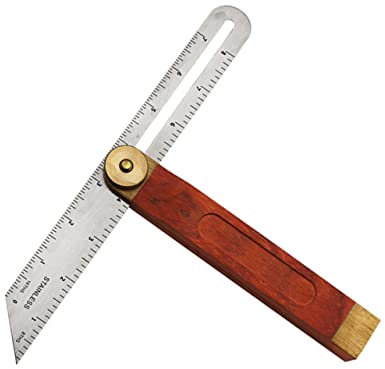 Angoily Bewegliches Messlineal Einstellbar Griffe Saker Vorrichtung Schwalbenschwanz Digitaler Winkelmesser Messgerät Gleitfase Konturlehre Taschenloch Mini Rostfreier Stahl Brown