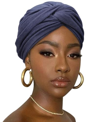 DRESHOW Haar Wrap für Damen Gerippte Weich Turban Stretch Jersey Kopftuch Atmungsaktiv Leichtgewicht Turban Einfarbig