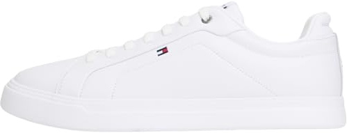 Tommy Hilfiger Herren Court Sneaker Icon Light aus Leder, Weiß (White), 45