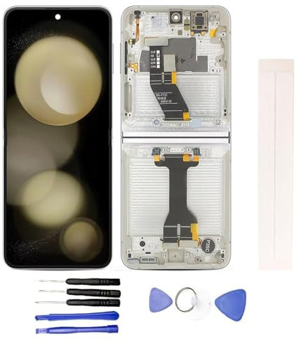 Reemplazo LCD genérico para Galaxy Z Flip 5 SM-F731 pantalla LCD + pantalla táctil de cristal + herramientas (Bordura en plata)