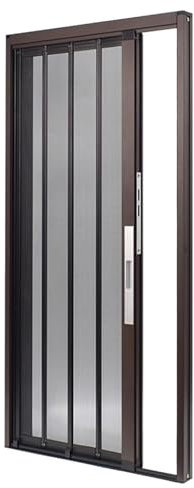 Porte Accordéon Interieur Porte pliante grillagée de 203/243 cm de haut, porte intérieure coulissante accordéon avec cadre en aluminium et rail inférieur, porte accordéon verrouillable pour l'embrasur