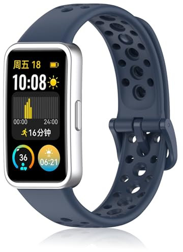 DHWGang Silikonband Kompatibel mit Huawei Band 10 9 8 Armband, Sportlich, Weich, Belüftungsloch Design, Smartwatch Ersatzbänder