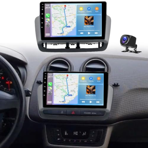 9 Inch Android 14 Car Stereo for Seat Ibiza 2009-2013 Double Din 4G+64G Car Radio Receiver with Wireless Carplay Android Auto Touchscreen with Bluetooth GPS WIFI FM/RDS SWC Backup Camera Mic