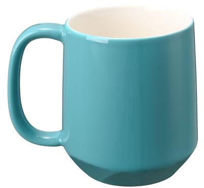 Miicol Ceramic Coffee Mug, 455ml Large Coffee Cup, Tea Mug with Handle, Flat Bottom Mug for Men, Women, Office, Microwave and Dishwasher Safe, Multi-Color, Mint Blue