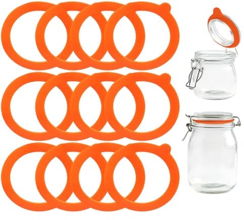 Gummiringe,Einmachgummis,Gummiringe Für Weckgläser,für Einmachgläser Deckel Weckgläser(97x70mm) (Orange)