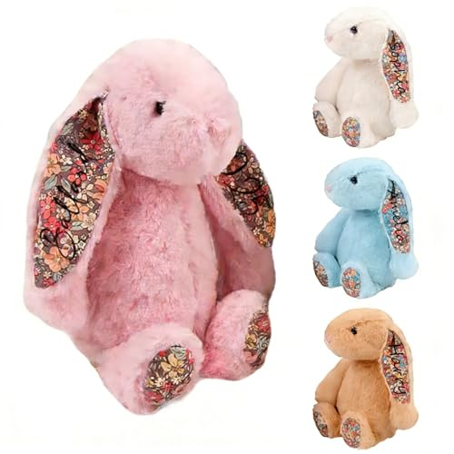Quilia Personalisierter bestickter Osterhase | Personalisierter Osterhase aus Plüsch mit Namens-/Jahresstickerei | EIN liebevolles Geschenk für Geburtstage und Osterfeiern