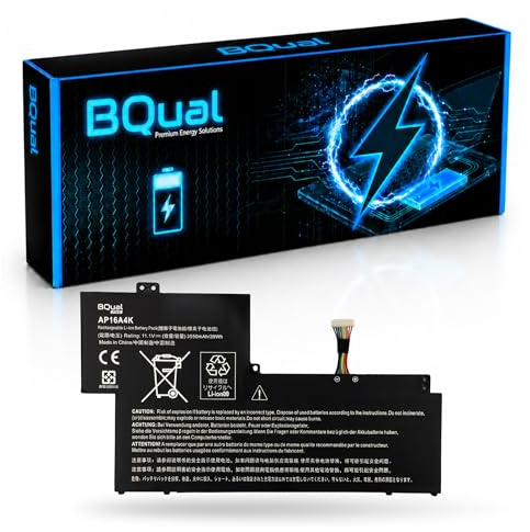 BQual AP16A4K Laptop Akku für Acer Aspire One Cloudbook 11 AO1-132 Swift 1 SF13-31 - 11,1 V 3550 mAh / 40 Wh Li-Polymer Ersatzakku Schwarz
