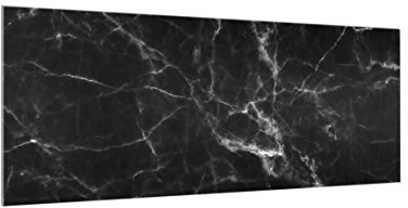 Bilderwelten Spritzschutzglas Marmoroptik 50 x 125 cm schwarz Küchenrückwand