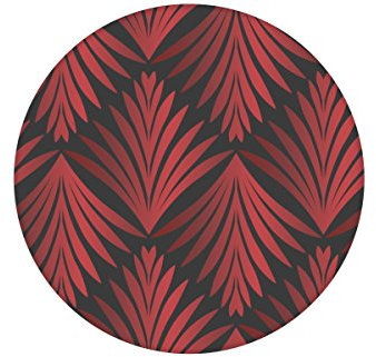 klassische Tapete Art Deco Akanthus mit Blatt Muster grau rot, Vliestapete, extravagante Wanddeko GMM Design Tapete Wandtapete Wand Dekoration als Wohnakzente (Muster 20 x 46,5cm)