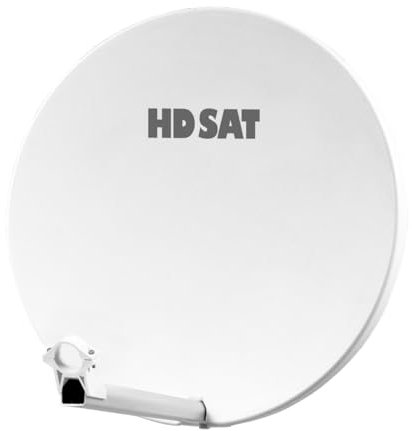 HDSAT Parabole Satellite Fibre Composite Blanche 60cm + Brides INOX Anti Corrosion